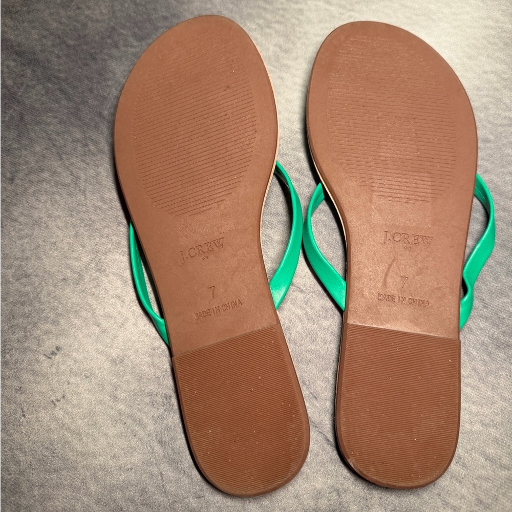 J. Crew Bright Teal Women's Flip Flop Sandals - Picture 2 of 2